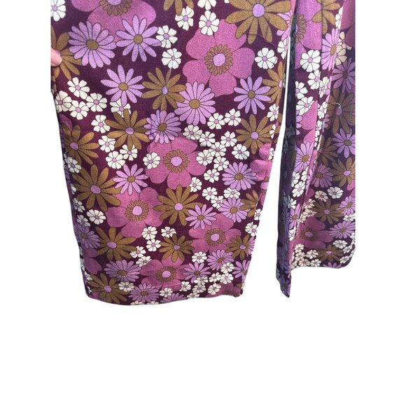 Princess Highway Size 6 Floral Pink & Brown High Waisted Overalls Cotton NWT - Picture 16 of 16